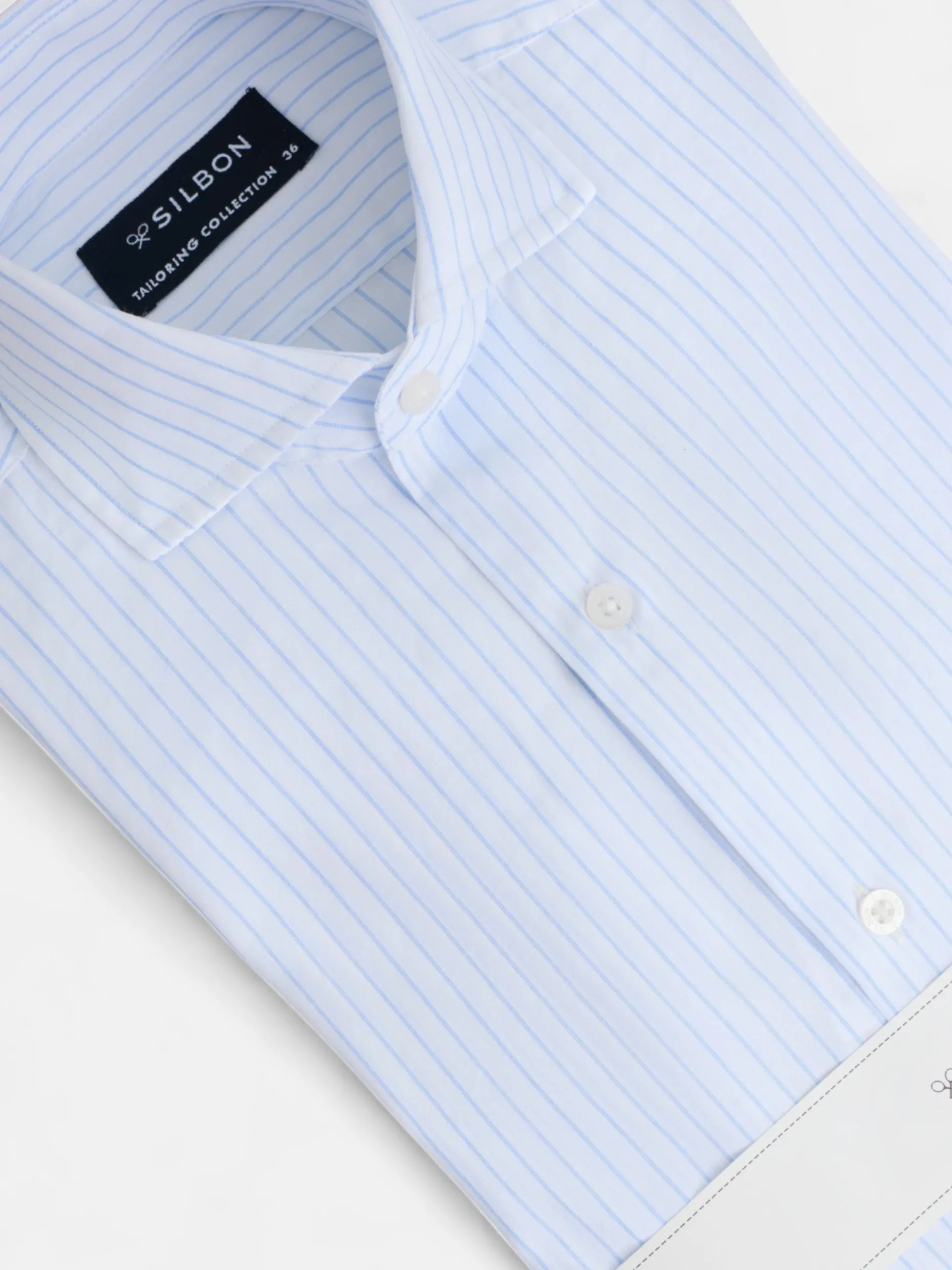 Camisa vestir raya ancha celeste