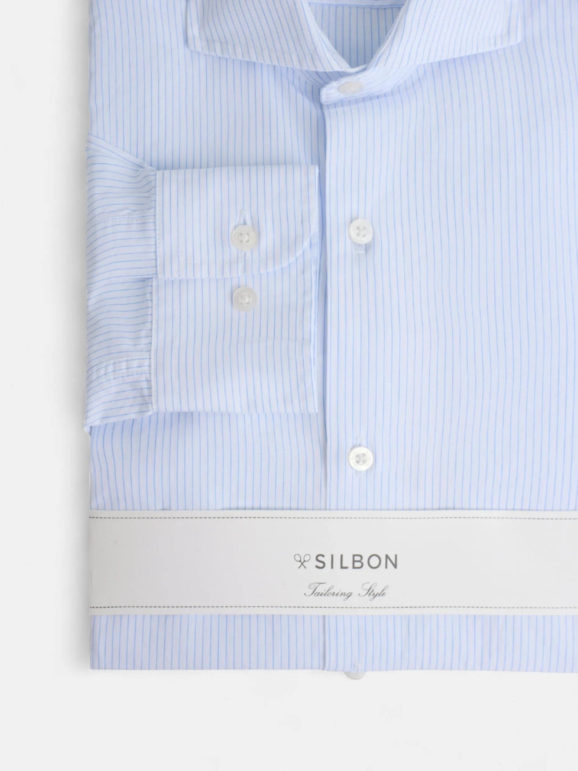Camisa vestir raya media celeste