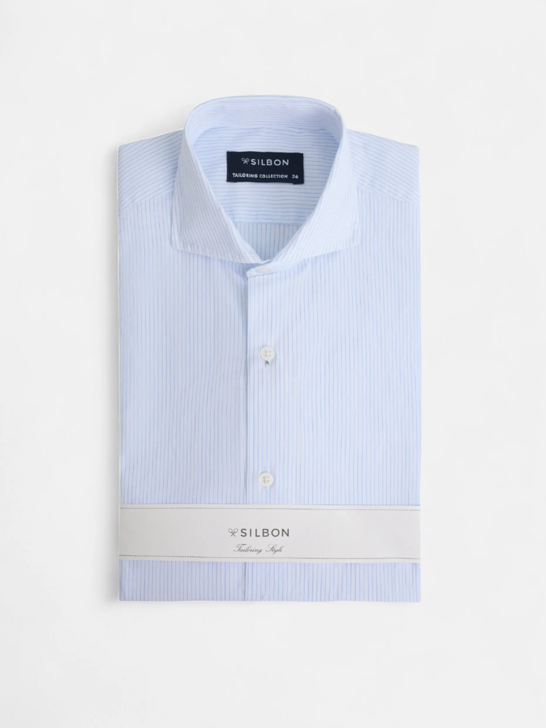 Camisa vestir raya media celeste