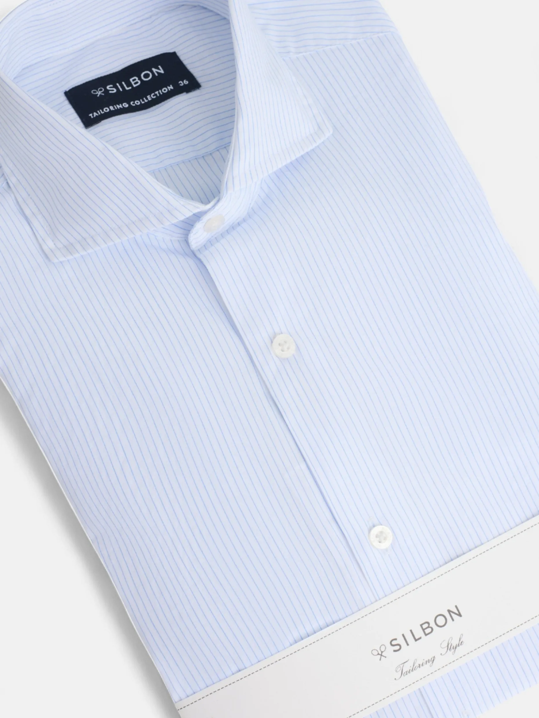 Camisa vestir raya media celeste