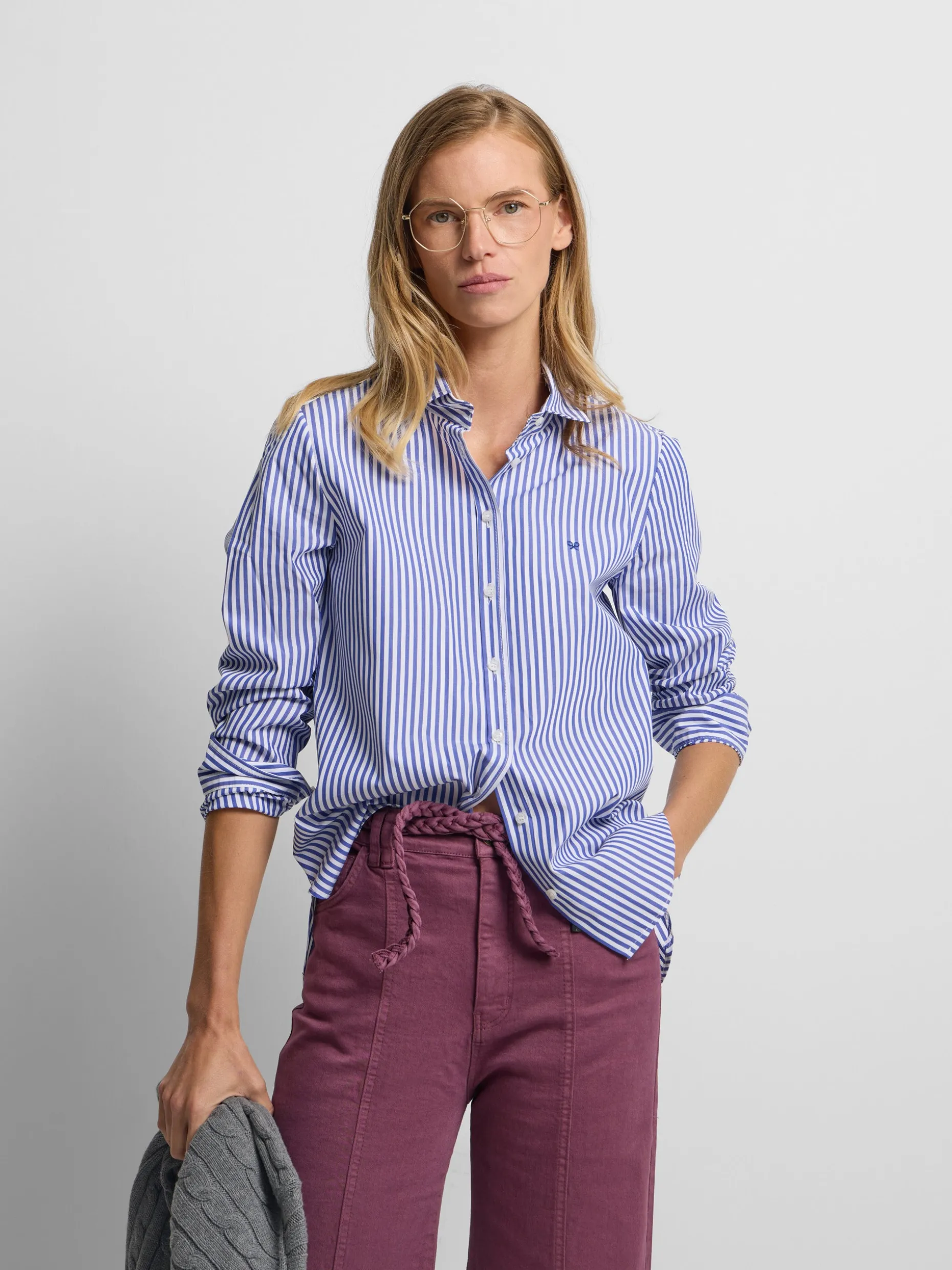 Camisa woman rayas azul y blanco