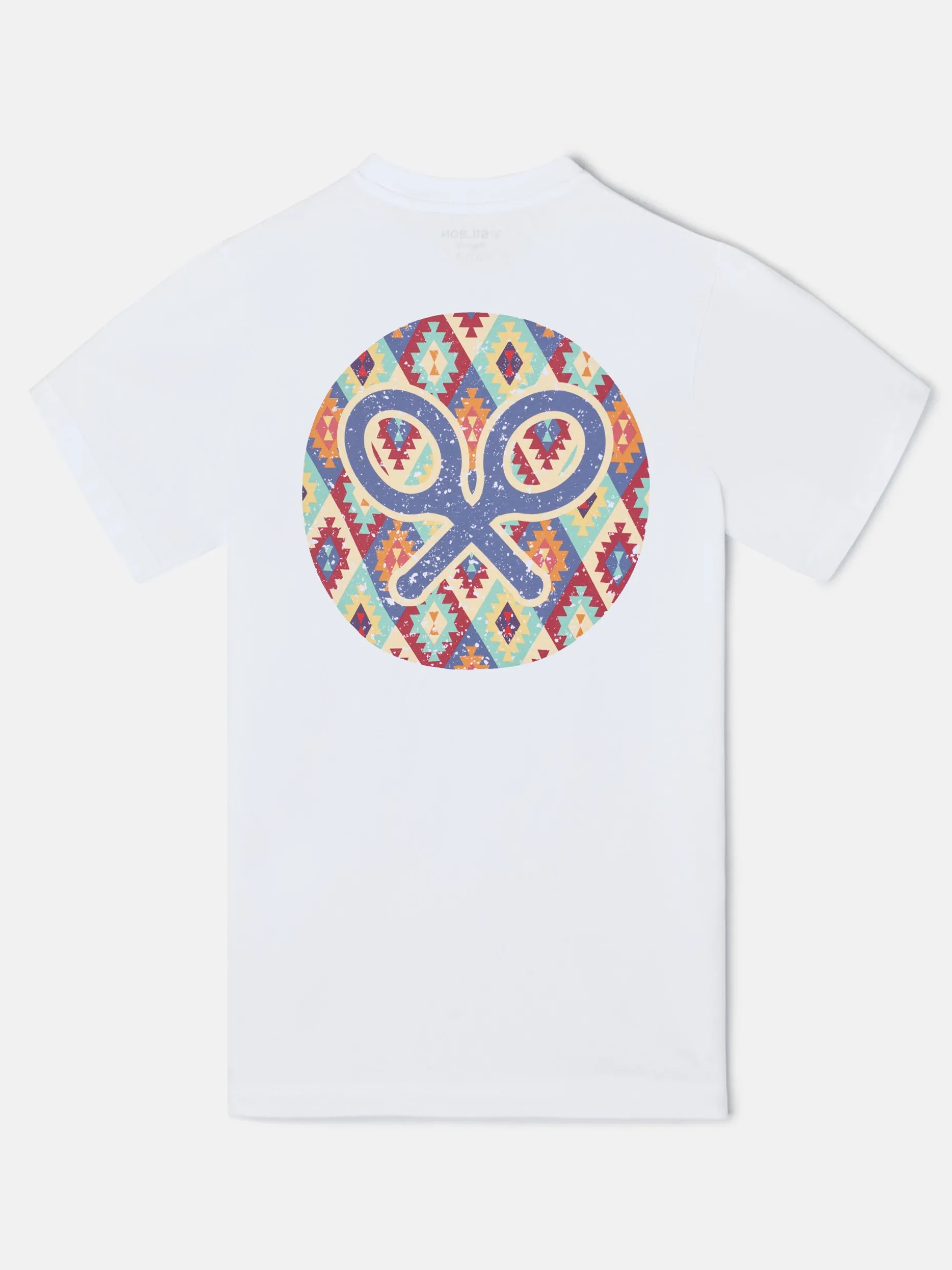 Camiseta circulo etnico multicolor blanca