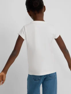 Camiseta girl letras silbon blanca