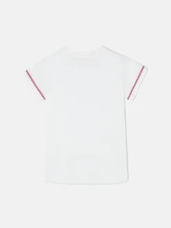 Camiseta girl raqueta etnica multicolor blanca
