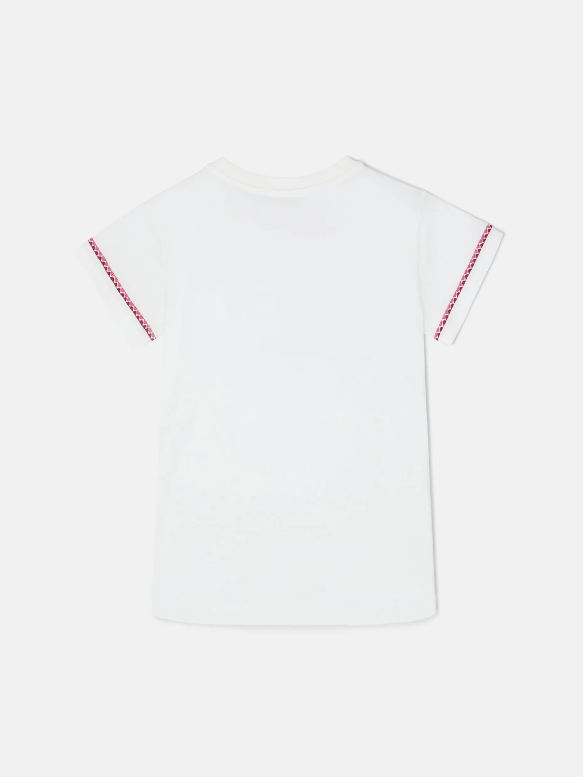 Camiseta girl raqueta etnica multicolor blanca
