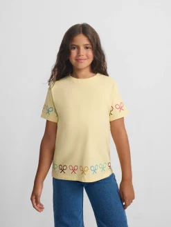 Camiseta girl raquetas multicolor amarilla