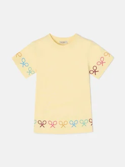 Camiseta girl raquetas multicolor amarilla