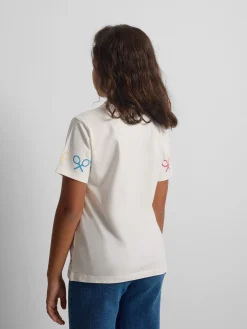 Camiseta girl raquetas multicolor blanca