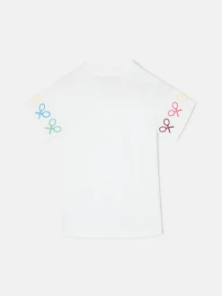 Camiseta girl raquetas multicolor blanca