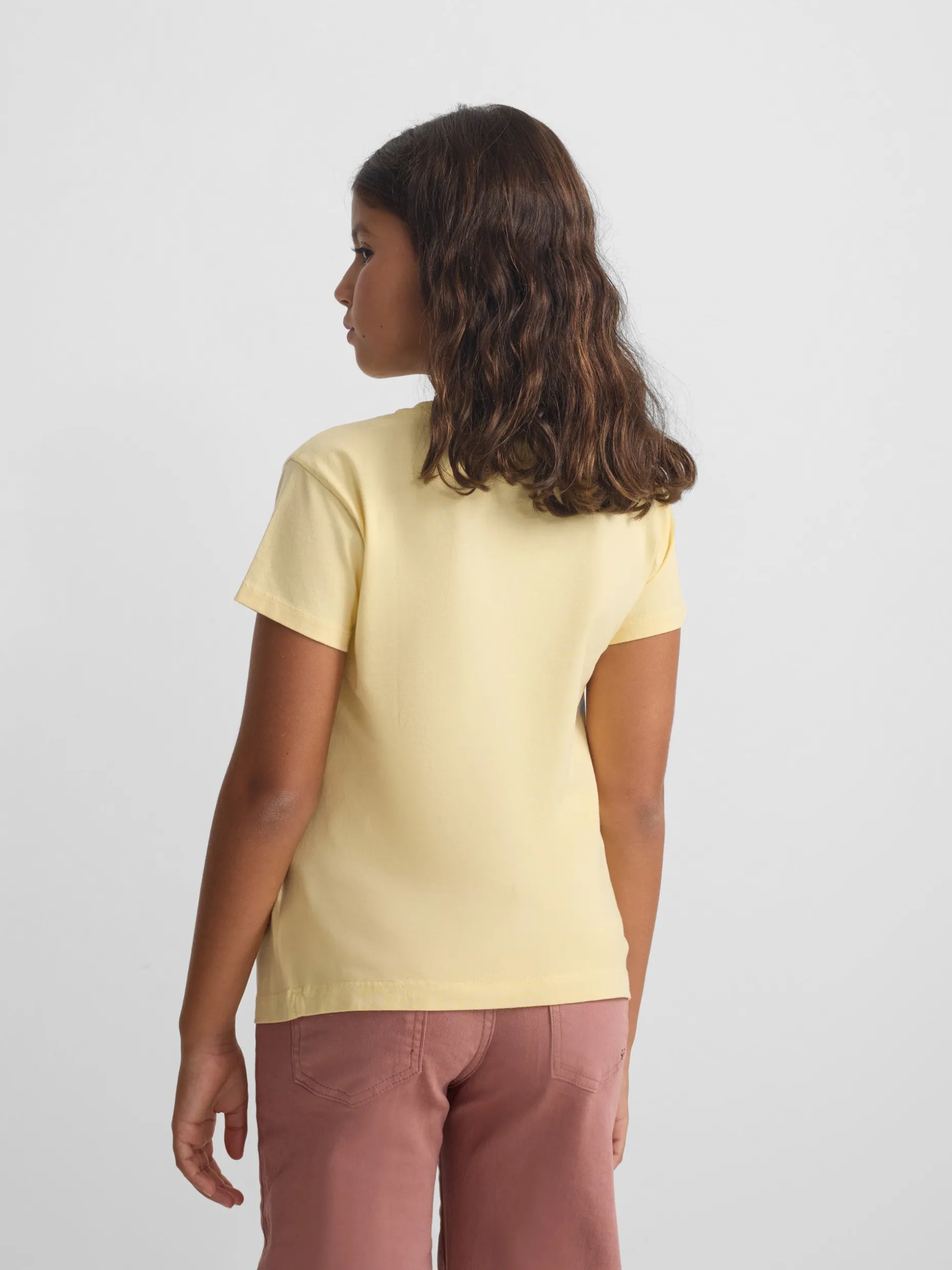 Camiseta girl silbon vibes amarilla