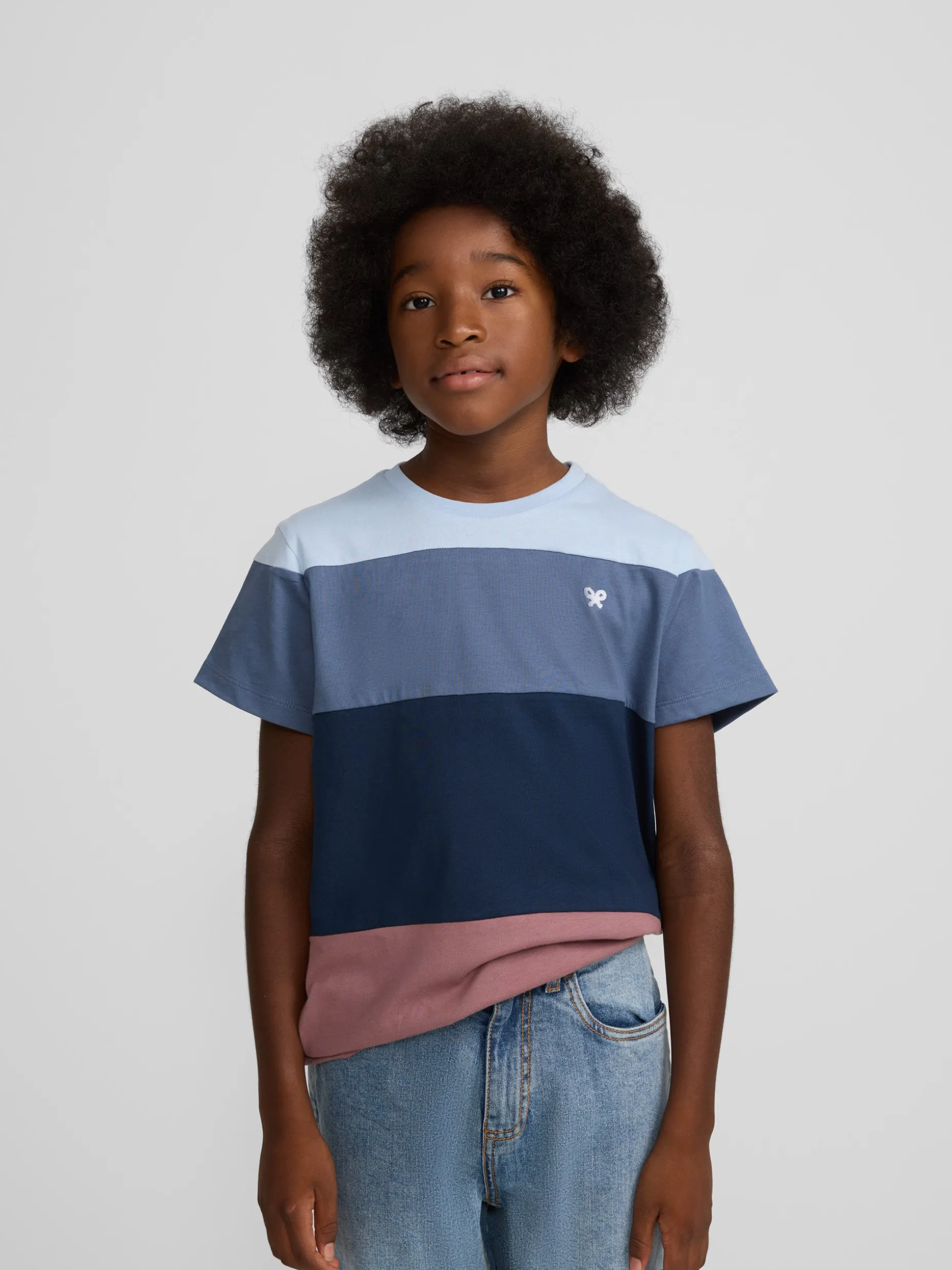 Camiseta kids franjas colores azul