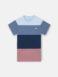 Camiseta kids franjas colores azul