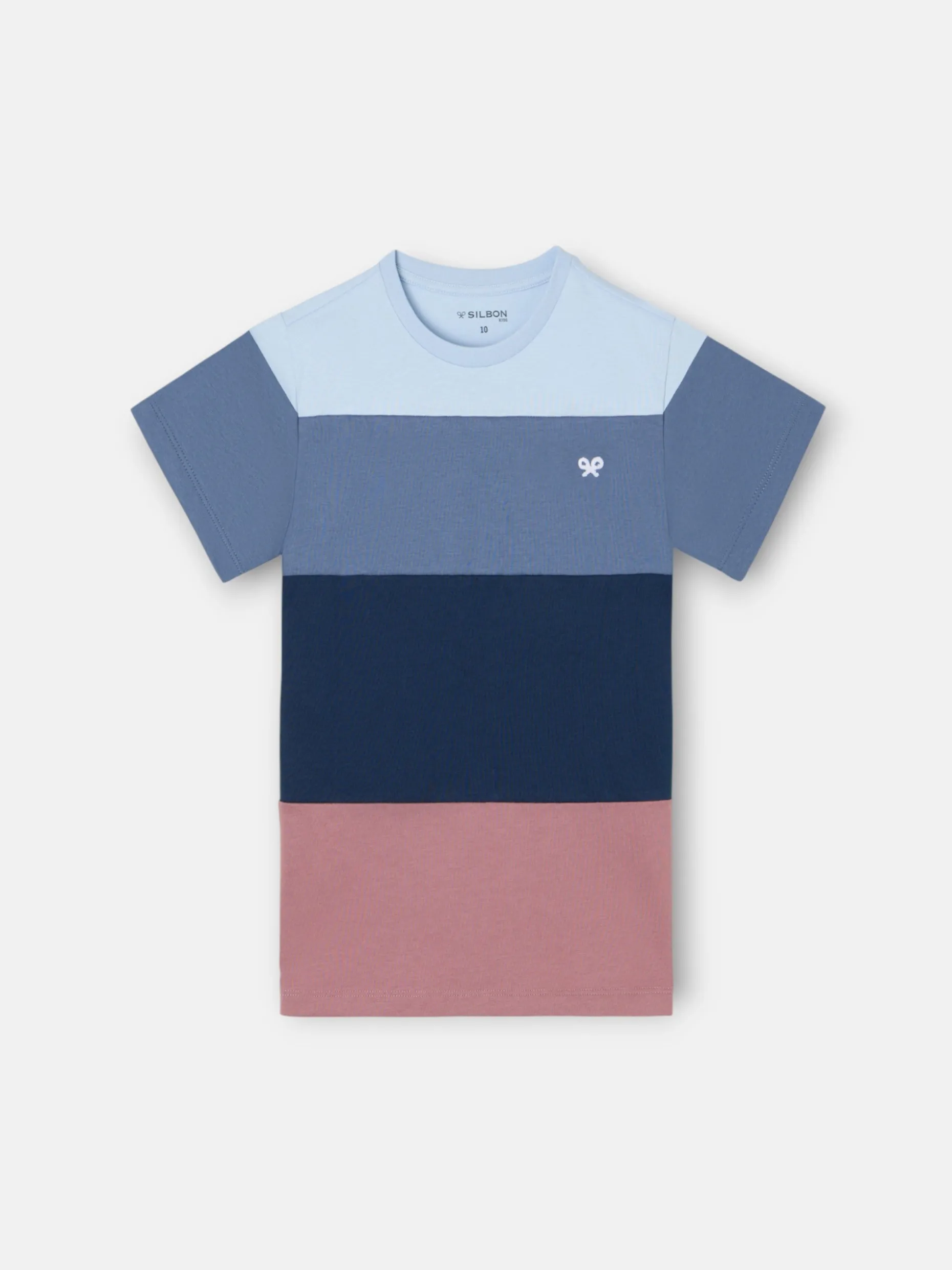 Camiseta kids franjas colores azul