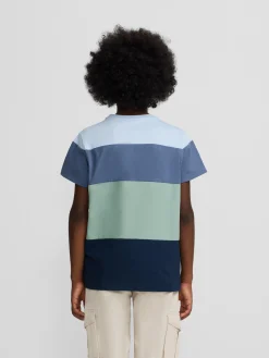 Camiseta kids franjas colores verde