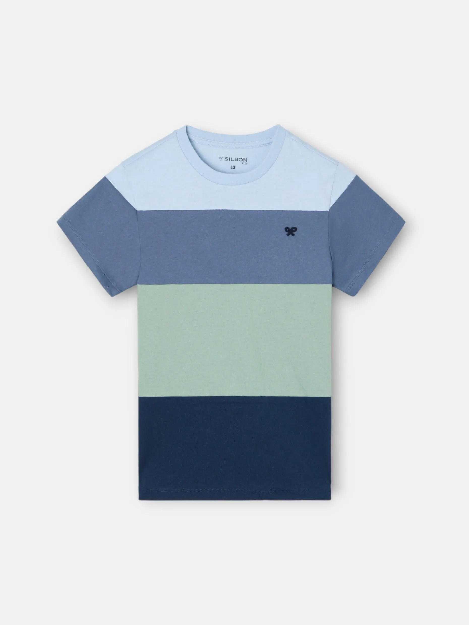 Camiseta kids franjas colores verde