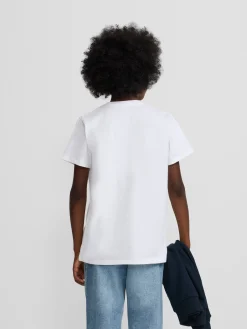 Camiseta kids letras multicolor blanca