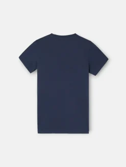 Camiseta kids letras multicolor azul marino