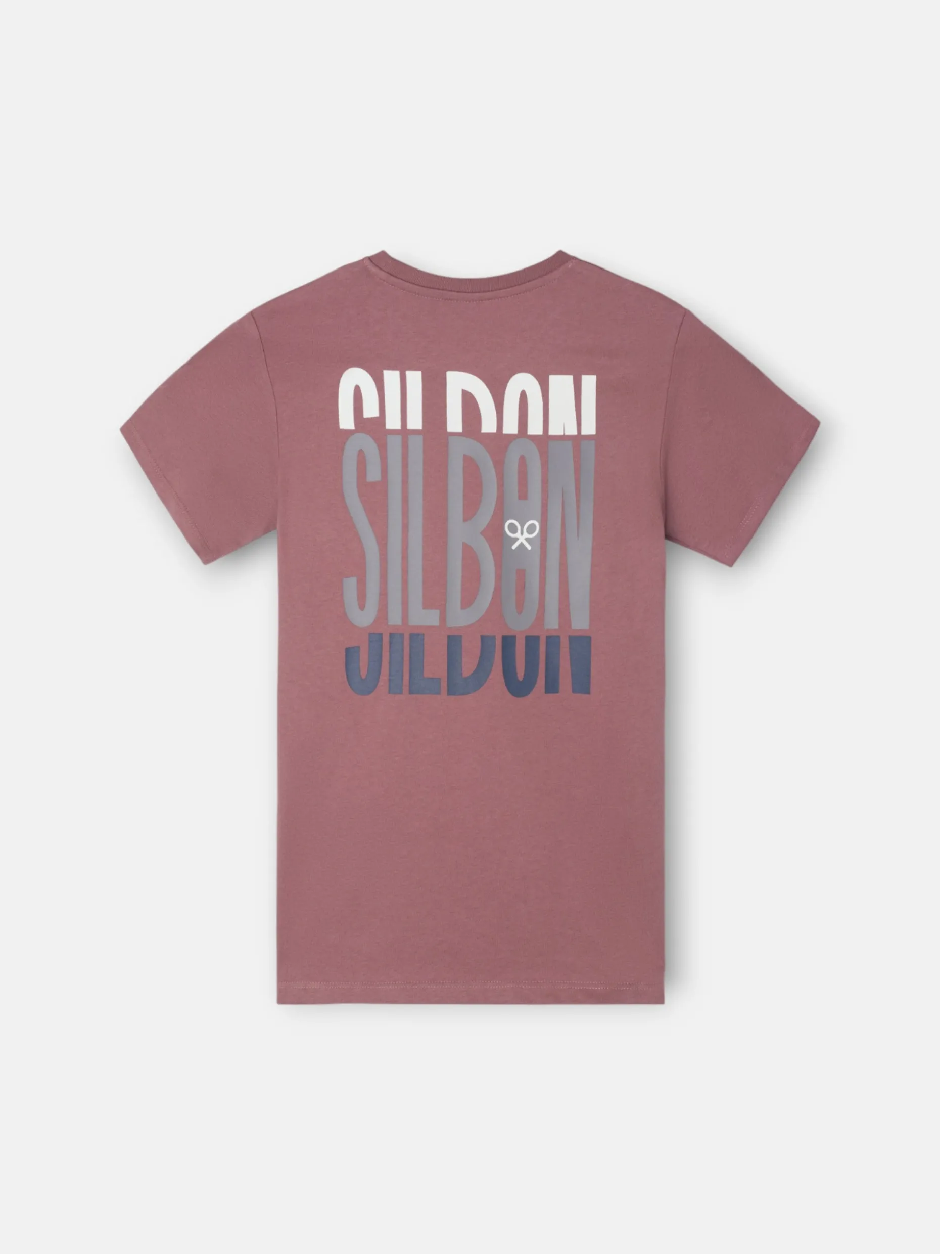 Camiseta kids letras tricolor burdeos