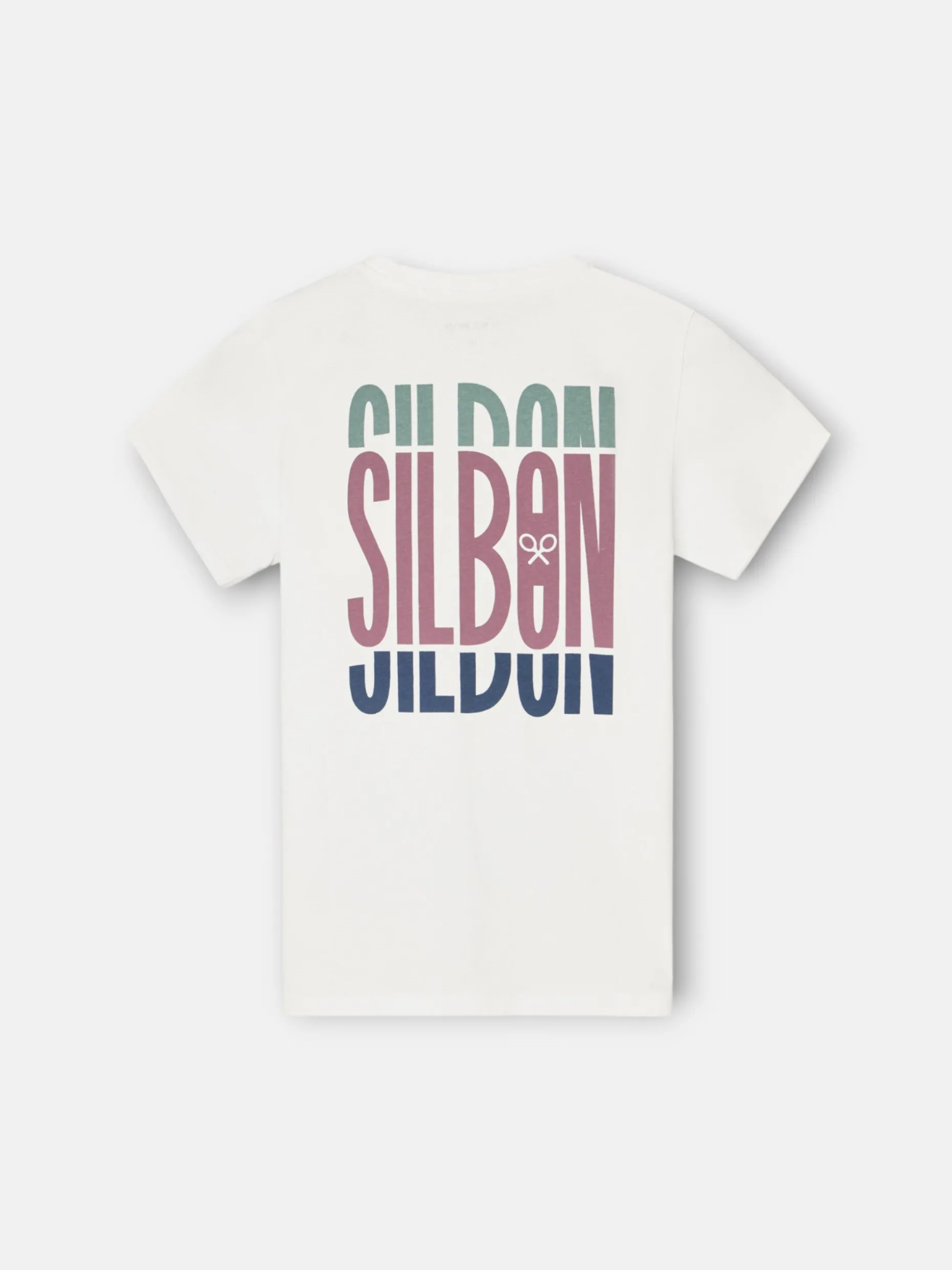 Camiseta kids letras tricolor blanca