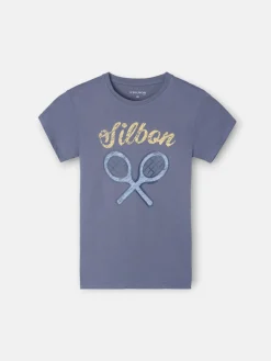 Camiseta kids logo raqueta azul