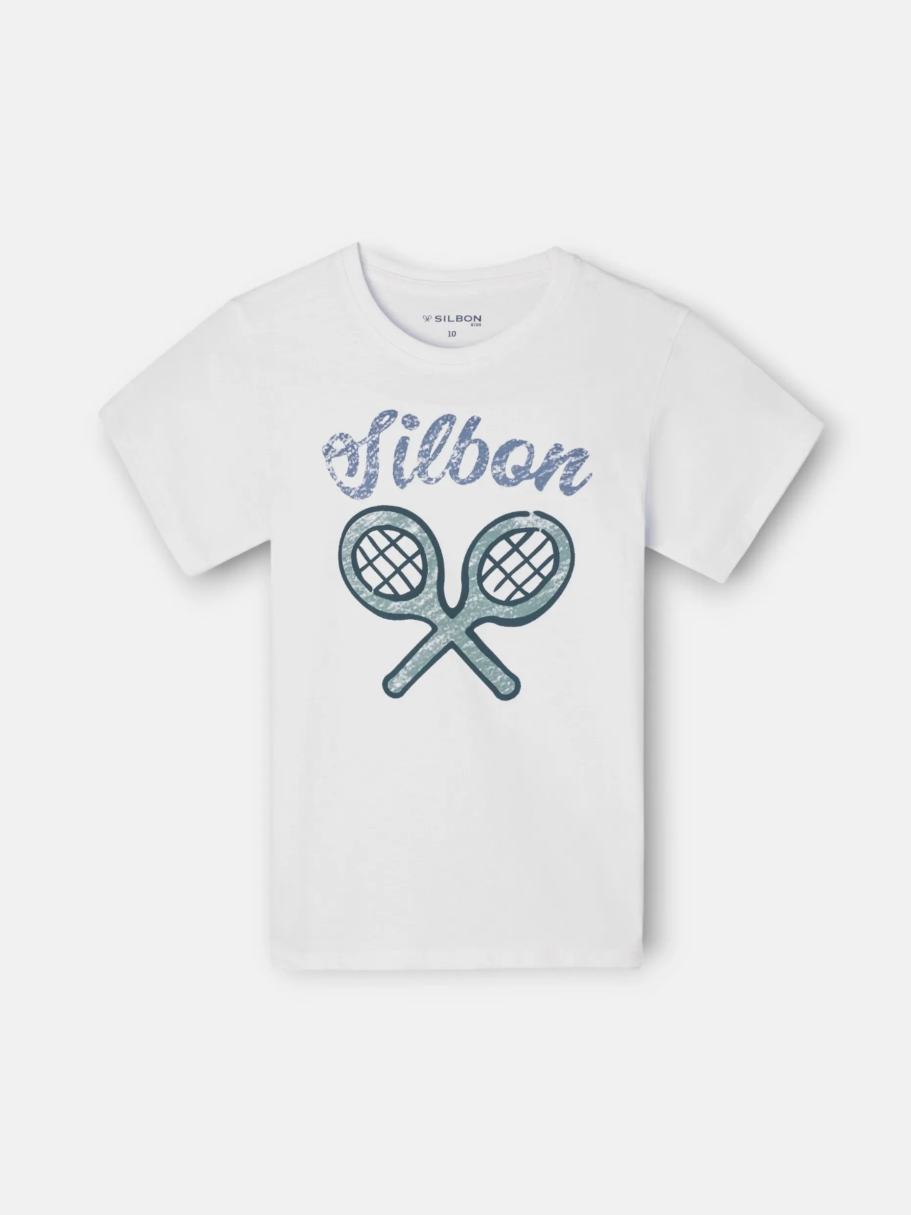 Camiseta kids logo raqueta verde blanca