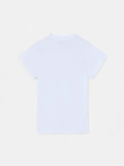 Camiseta kids raqueta media multicolor blanca