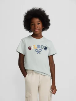 Camiseta kids raqueta media multicolor verde