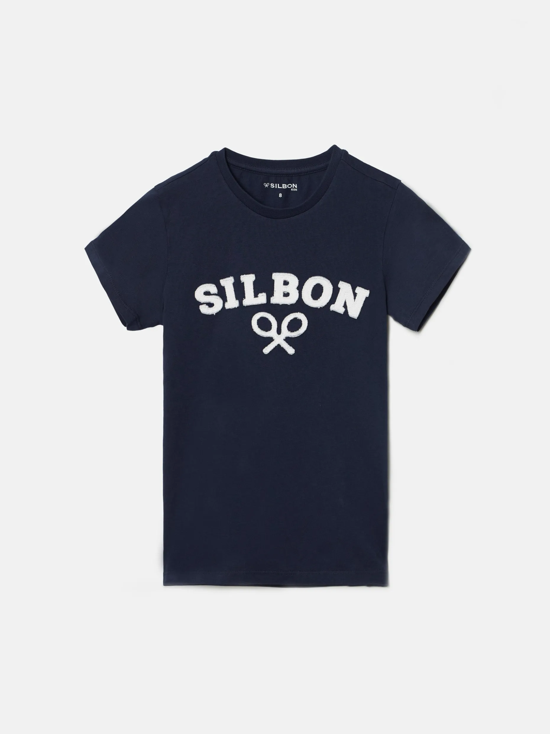 Camiseta kids raqueta media azul marino