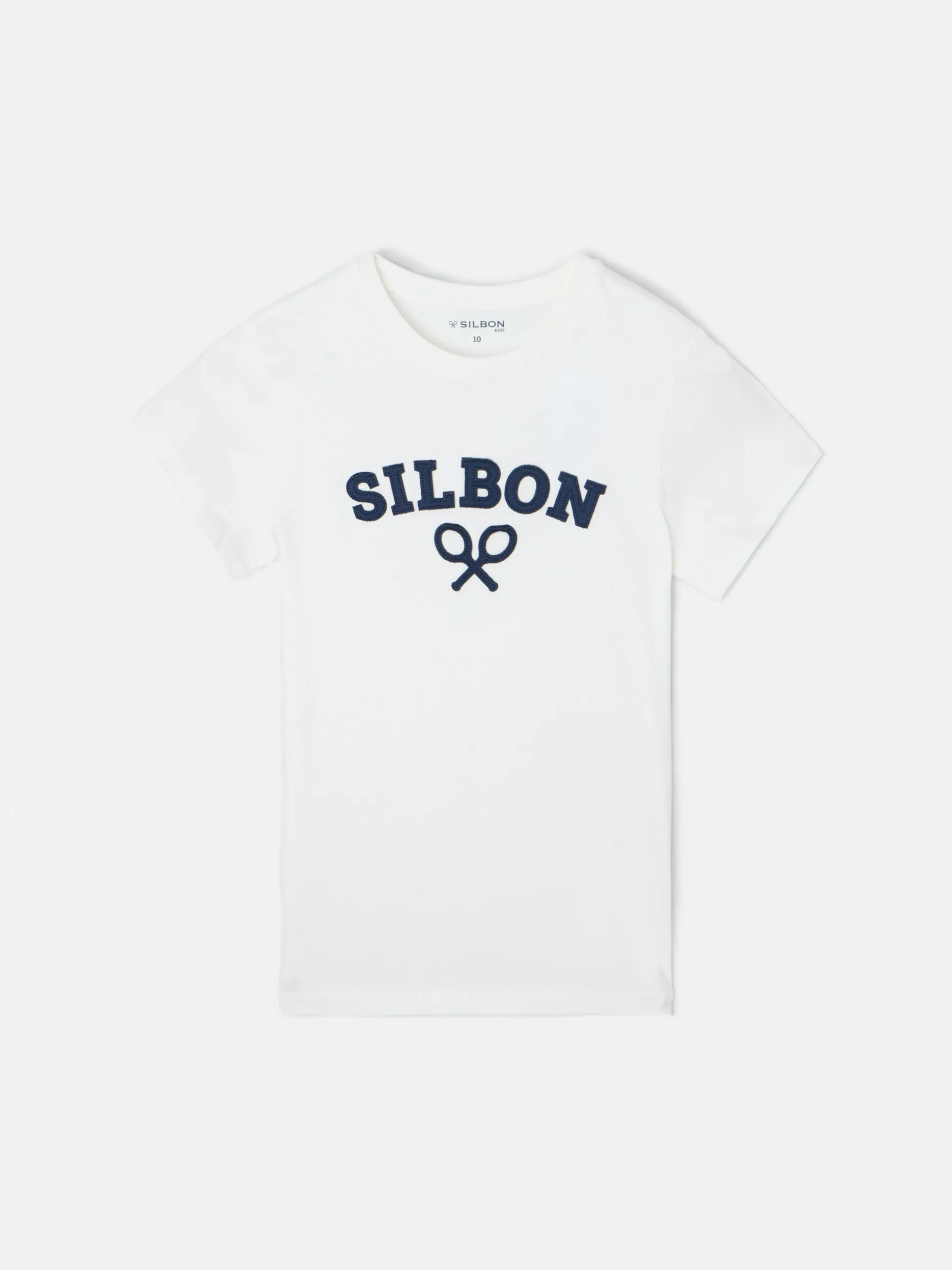 Camiseta kids raqueta media blanca