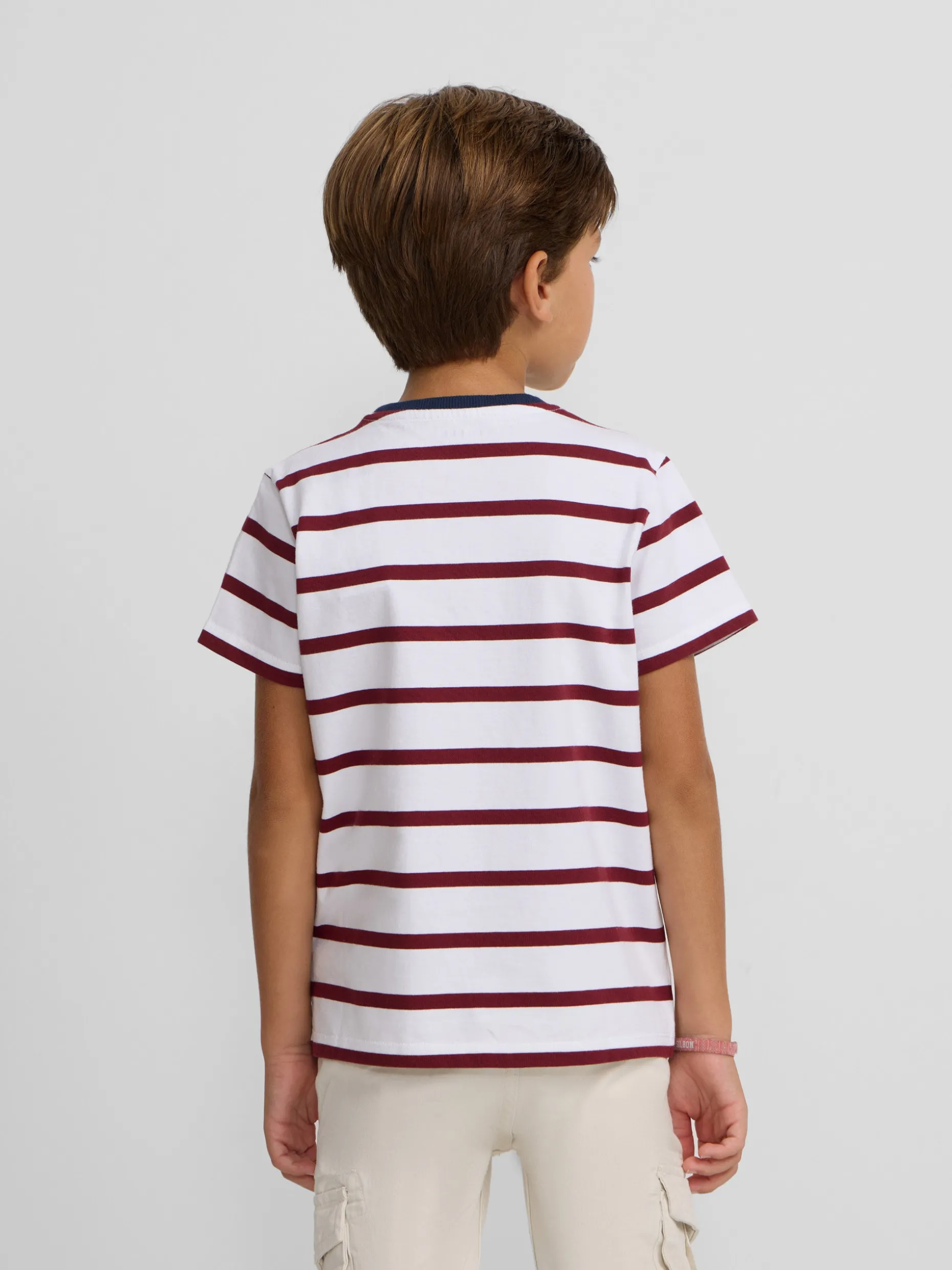 Camiseta kids rayas burdeos