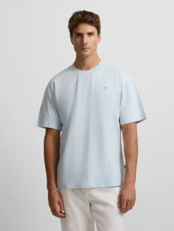 Camiseta lisa miniparche azul claro