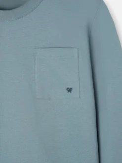 Camiseta manga larga bolsillo verde