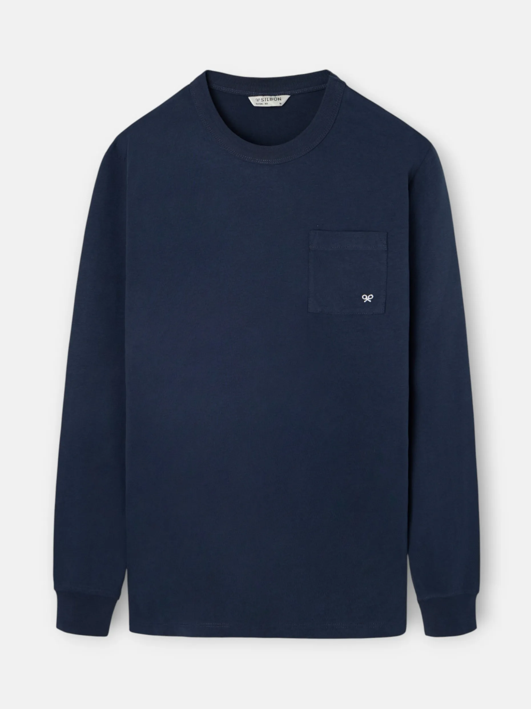 Camiseta manga larga bolsillo azul marino