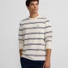 Camiseta manga larga rayas azul marino