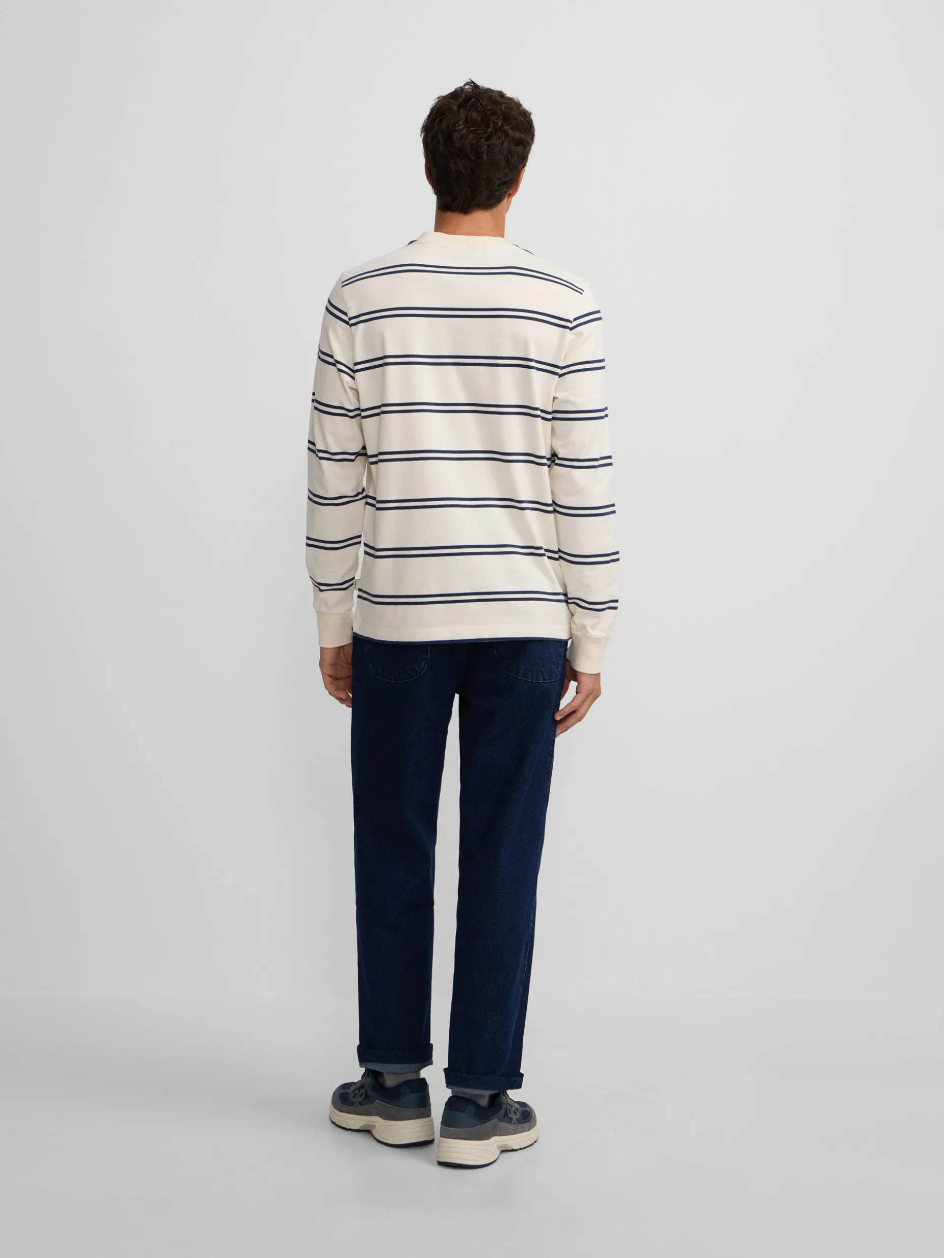 Camiseta manga larga rayas azul marino