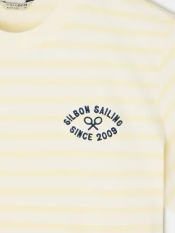 Camiseta raya media amarillo