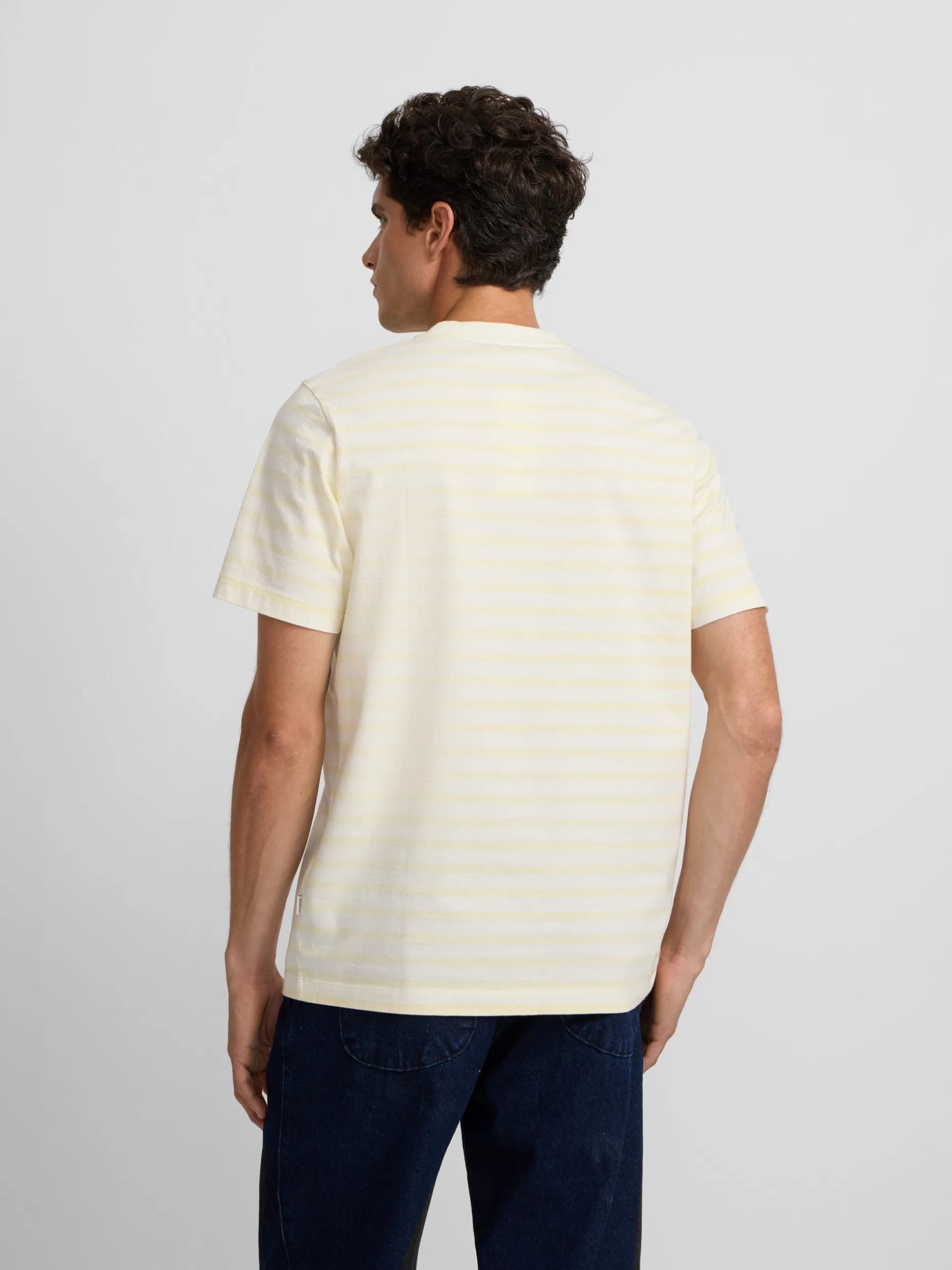 Camiseta raya media amarillo