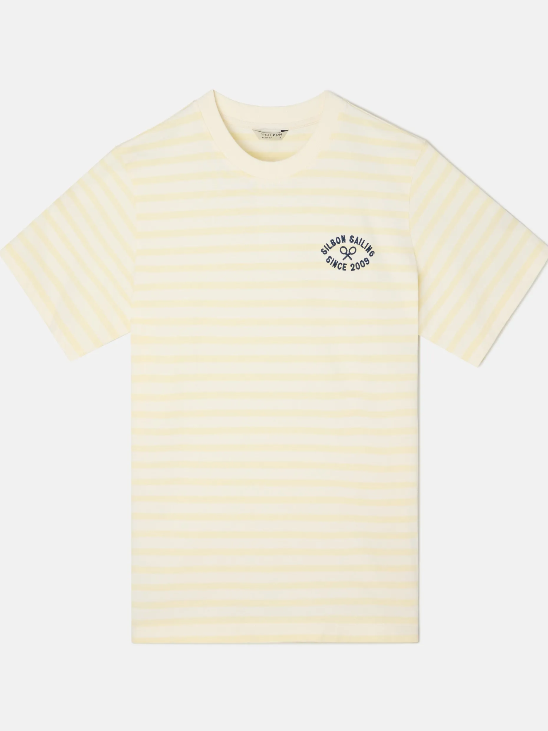 Camiseta raya media amarillo
