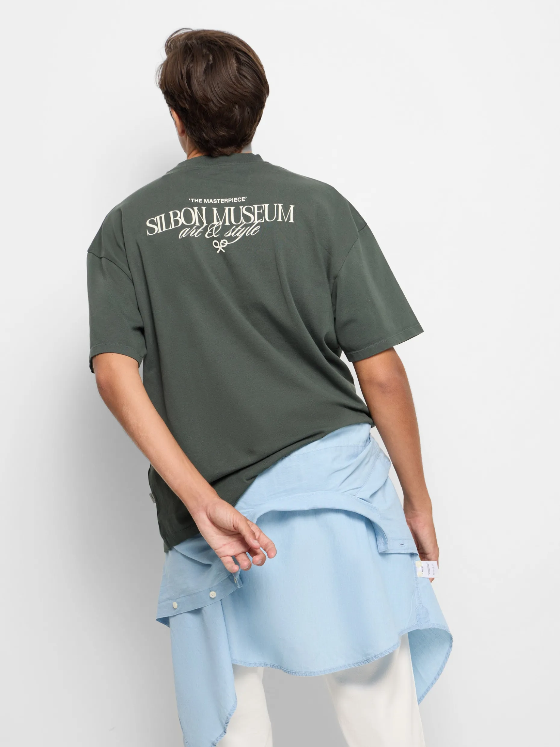 Camiseta relaxed fit museum verde