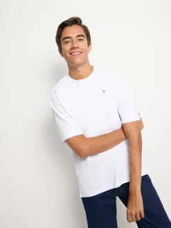 Camiseta relaxed fit sport college blanco