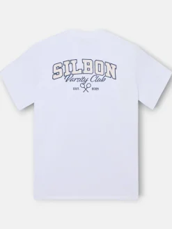Camiseta relaxed fit sport college blanco