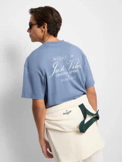 Camiseta relaxed just vibes azul