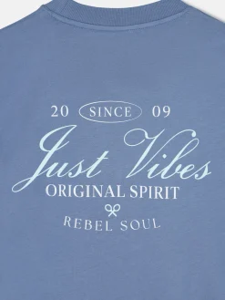 Camiseta relaxed just vibes azul