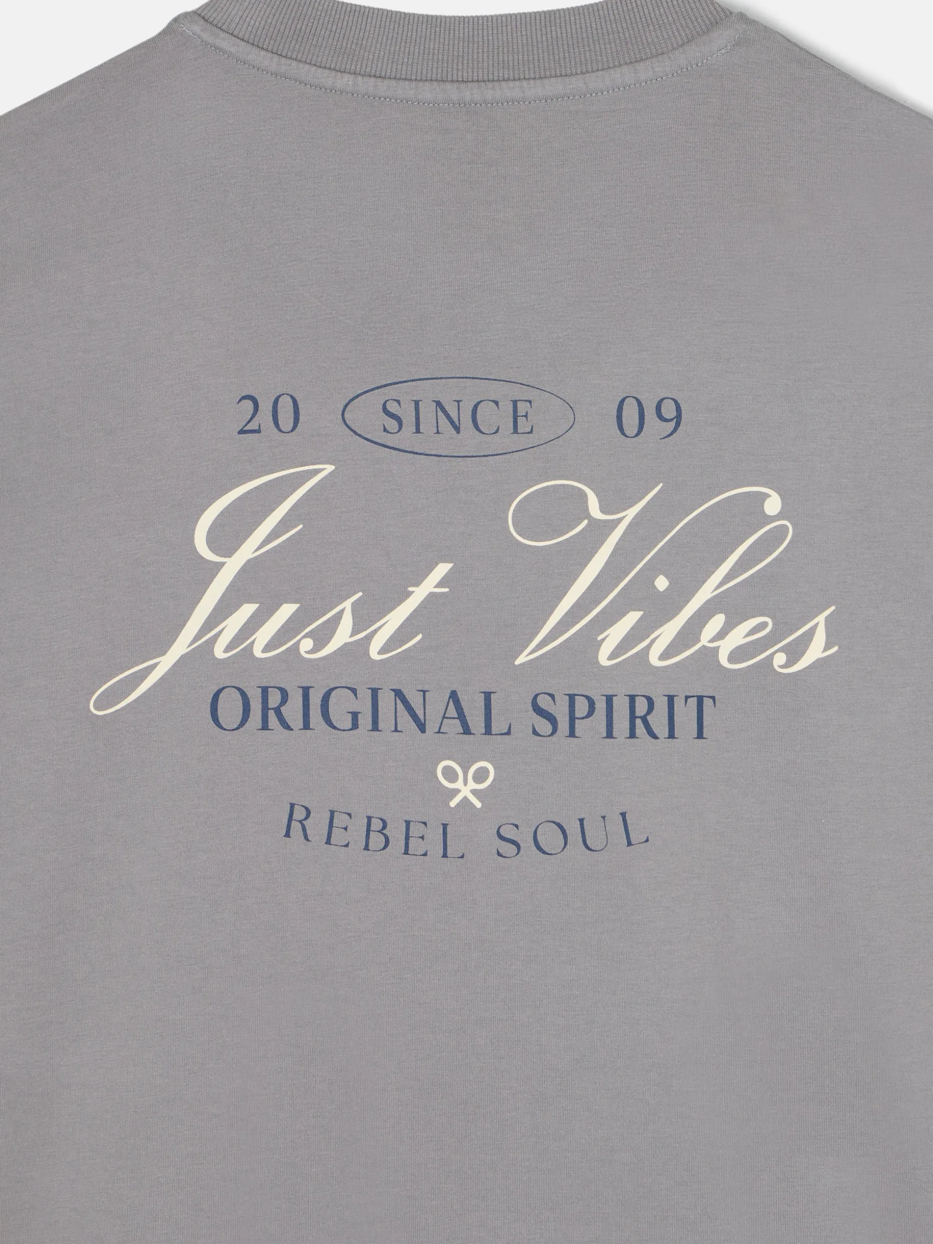 Camiseta relaxed just vibes gris