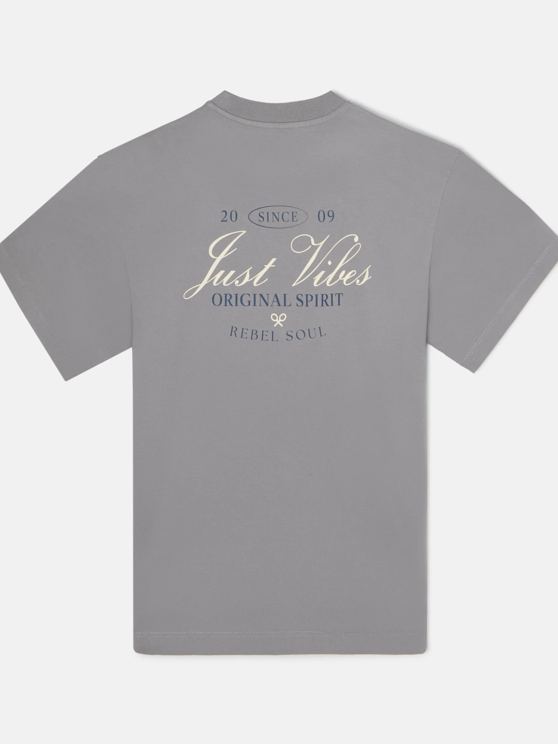 Camiseta relaxed just vibes gris