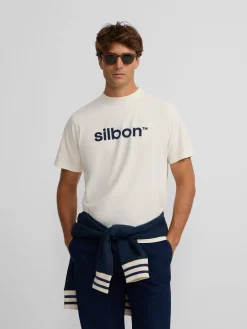 Camiseta silbon flock crema
