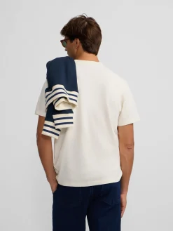 Camiseta silbon flock crema