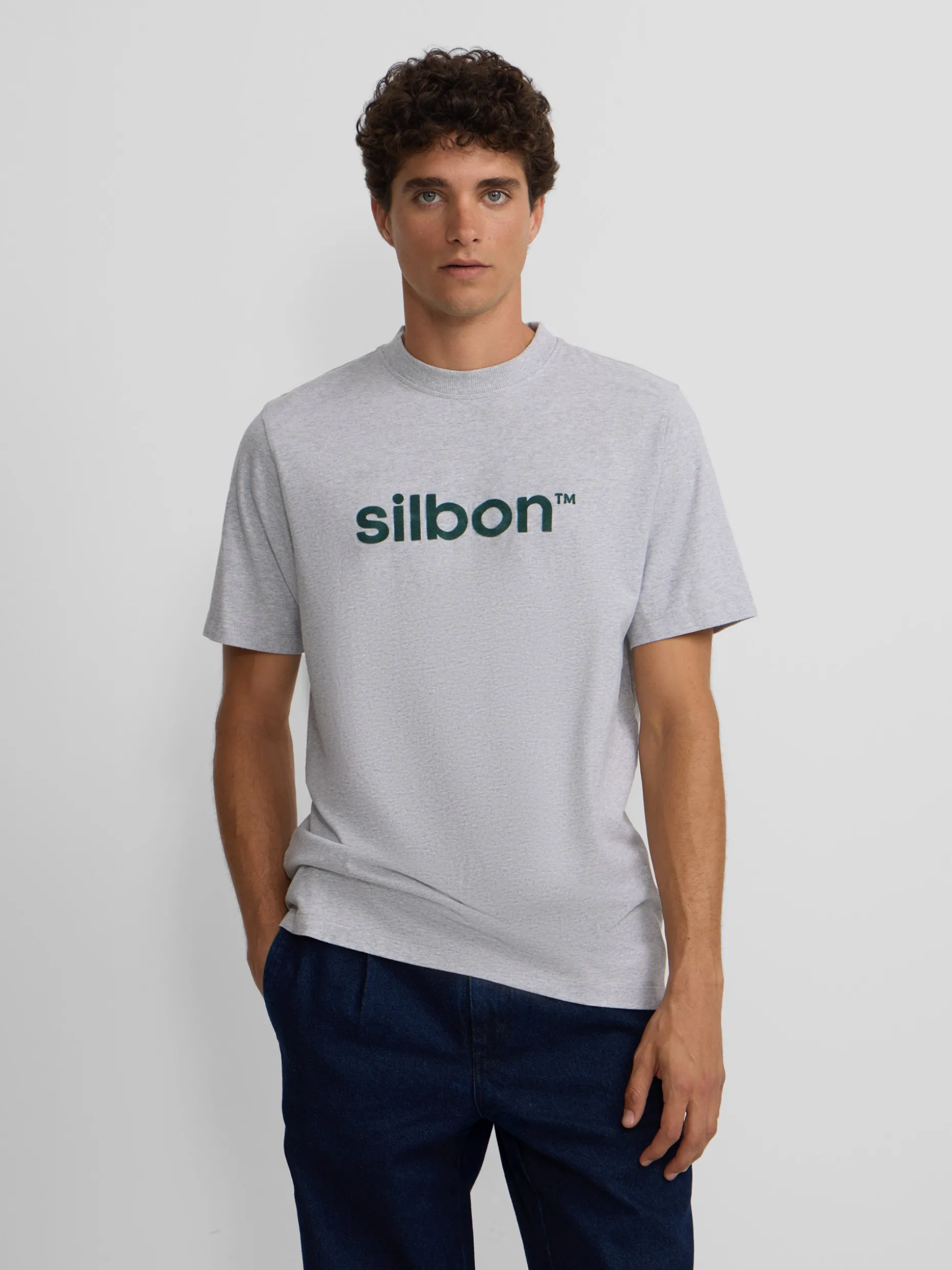 Camiseta silbon flock gris