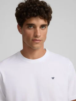 Camiseta silbon minilogo blanco