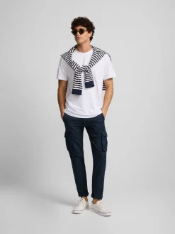 Camiseta silbon minilogo blanco